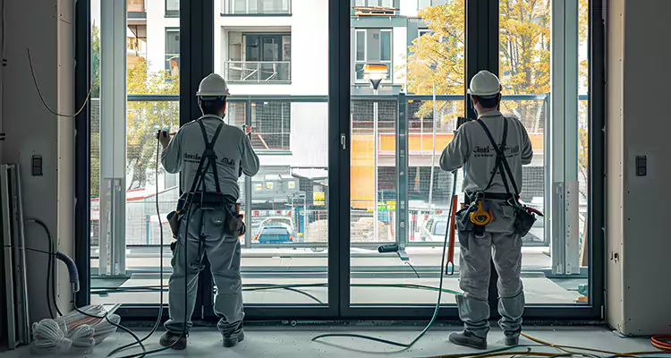 Patio Door Glass Replacement with Built-In Blinds in Riverview, FL